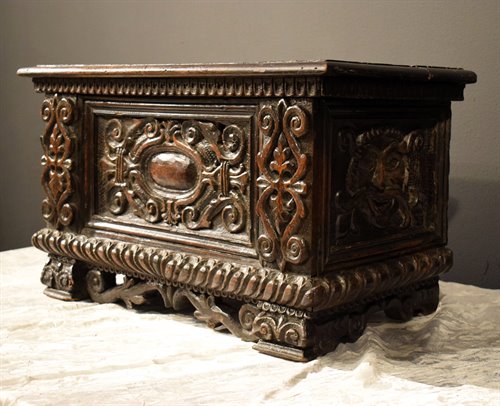 Small carved chest, Italian Renaissance